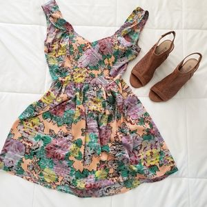 High Waist Above Knee Sleeveless Open Back